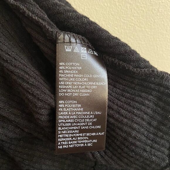 Free People World Traveler Open-Back Ribbed Pullover Black XS - Picture 7 of 7